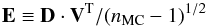 \appendix \setcounter{section}{7} \begin{equation} {\bf E} \equiv {\bf D} \cdot {\bf V}^{\rm T}/(\nmc-1)^{1/2} \label{def:bl_eigenmodes} \end{equation}