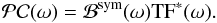 \begin{equation} \label{eq:tffit2} \mathcal{PC}(\omega) = \mathcal{B}^{\rm{sym}}(\omega) {\rm TF}^{*}(\omega). \end{equation}