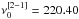 \hbox{$\nu_0^{[2{-}1]}=220.40$}