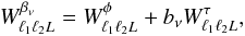 \begin{equation} W^{\betanu}_{\ell_1 \ell_2 L} = W^{\phi}_{\ell_1 \ell_2 L} + \fnu W^{\tau}_{\ell_1 \ell_2 L}, \label{eqn:wbetanu} \end{equation}
