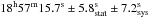 \hbox{$\rm 18^{h}57^{m}15.7^{s} \pm5.8^{s}_{\rm stat} \pm7.2^{s}_{\rm sys}$}