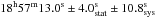 \hbox{$\rm 18^{h}57^{m}13.0^{s} \pm4.0^{s}_{\rm stat} \pm10.8^{s}_{\rm sys}$}