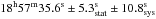 \hbox{$\rm 18^{h}57^{m}35.6^{s} \pm5.3^{s}_{\rm stat} \pm10.8^{s}_{\rm sys}$}