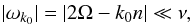 \begin{eqnarray} |\sig_{k_0}| = |2\om - k_0 n| \ll \llambda , \end{eqnarray}