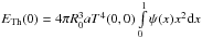 \hbox{$E_{\rm Th}(0)=4 \pi R_0^3 a T^4(0,0) \int\limits_0^{1} \psi(x) x^2 {\rm d}x$}