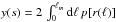 \hbox{$y(s) = 2\, \int_0^{\ell_{m}} {\rm d}\ell \, p[r(\ell)]$}