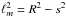 \hbox{$\ell^2_{m} = R^2 - s^2$}