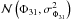 \hbox{$\mathcal{N}\left(\Phi_{31}, \sigma_{\Phi_{31}}^{2} \right)$}