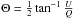 \hbox{$\Theta = \frac{1}{2} \tan^{-1} \frac{U}{Q}$}