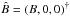 \hbox{$\hat{B}=(B,0,0)^{\dagger}$}