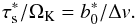 \begin{equation} \taus^*/\Omega_\rmK=b_0^*/\Delta v. \label{eq:taus_om} \end{equation}