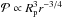 \hbox{${\cal P}\propto \Rp^{3}r^{-3/4}$}