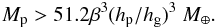 \appendix \setcounter{section}{5} \begin{eqnarray*} M_\rmp> 51.2 \beta^3 (\hp/\hg)^3 \ M_\oplus. \end{eqnarray*}