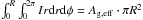 \hbox{$\int_0^R \int_0^{2\pi} Ir{\rm d}r{\rm d}\phi = A_{\rm g,eff} \cdot \pi R^2$}