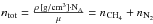 \hbox{$n_{\rm tot} = \frac{\rho\,[{\rm g/cm}^3] \cdot \rm N_{\rm A}}{\mu} = n_{\rm CH_4} + n_{\rm N_2}$}