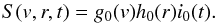 \begin{equation} \label{eq:init_f} S(v,r,t) = g_0(v)h_0(r)i_0(t). \end{equation}
