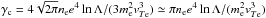 \hbox{$\gamma_{\rm c} = 4\sqrt{2\pi} n_{\rm e} e^4\ln\Lambda/(3m_{\rm e}^2 v_{T{\rm e}}^3) \simeq \pi n_{\rm e} e^4\ln\Lambda/(m_{\rm e}^2 v_{T{\rm e}}^3)$}