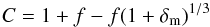 \appendix \setcounter{section}{2} \begin{equation} C=1+f-f(1+\delta_{\rm m})^{1/3}\label{eqn:corrredshiftspace} \end{equation}