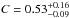 \hbox{$C=0.53^{+0.16}_{-0.09}$}