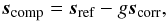 \begin{equation} \label{eq_pcl_pcp} \bs_\indcomp = \bs_\indref -g\bs_\indcorr, \end{equation}