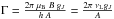 \hbox{$\Gamma = \frac{2 \pi \; \mu_{\rm B} \; B \; g_{J}}{h \; A}= \frac{2 \pi \; \nu_{\rm L} g_{J}}{A}$}