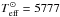 \hbox{$\teff^\odot=5777$}