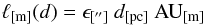 \begin{equation} \ell_{[\mathrm{m}]}(d) = \epsilon_{[\mathrm{''}]}\ d_{[\mathrm{pc}]}\ \mathrm{AU}_{[\mathrm{m}]} \end{equation}