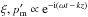 \hbox{$\xi, p'_{\rm m} \propto {{\rm e}^{{{-{\rm i}(}}\omega {{t}} \,-\, {{kz}})}}$}