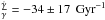 \hbox{$\frac{\dot{\gamma }}{\gamma }=-34\pm 17\,{\rm~Gyr}^{-1}$}
