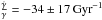 \hbox{$\frac{\dot{\gamma }}{\gamma }=-34\pm 17\,{\rm Gyr}^{-1}$}