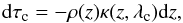 \begin{equation} \df \tau_{\rm c} = -\rho(z) \kappa(z,\lambda_{\rm c}) \df z , \label{equation:ztau} \end{equation}