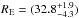\hbox{$R_{\rm E}=(32.8_{-4.3}^{+1.9})$}