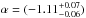 \hbox{$\alpha=(-1.11_{-0.06}^{+0.07})$}
