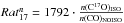 \hbox{${\it Rat}^n_{17}= 1792 \cdot \frac{n({\rm C^{17}_{}O})_{\rm ISO}}{n(\rm CO)_{\rm NOISO}}$}