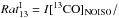 \hbox{${\it Rat}^{\rm I}_{13}=I[\rm ^{13}CO]_{\rm NOISO}/$}