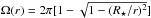 \hbox{$ \Omega( r ) = 2 \pi [1 - \sqrt{ 1 - ( R\sub{\star}/r )^2 }] $}