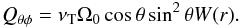 \begin{eqnarray} Q_{\theta\phi}= \nu_{\rm T}\Om_0 \cos\theta \sin^2\theta W(r). \label{Ward} \end{eqnarray}