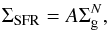 \begin{equation} \Sigma_{\rm SFR} = A\Sigma_{\rm g}^{N}, \end{equation}