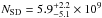 \hbox{$N_{\rm SD}= 5.9^{+2.2}_{-5.1} \times 10^9$}