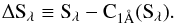 \begin{equation} \Delta {\rm S}_\lambda \equiv {\rm S}_\lambda - {\rm C}_{1\AA}({\rm S}_\lambda). \end{equation}