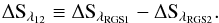 \begin{equation} \Delta{\rm S}_{\lambda_{12}} \equiv \Delta {\rm S}_{\lambda_{\rm RGS1}} - \Delta {\rm S}_{\lambda_{\rm RGS2}}. \end{equation}