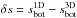 \hbox{$\delta s=\ssbot^{\mathrm{1D}}-\ssbot^{\mathrm{3D}}$}