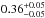\hbox{$0.36^{+0.05}_{-0.05}$}