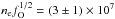 \hbox{$n_{\rm e} f_{\rm O}^{1/2} = \left(3\pm1\right)\e{7}$}