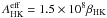 \hbox{$A_{\rm HK}^{\rm eff}=1.5\e{8}\beta_{\rm HK}$}