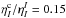 \hbox{$\eta_I^{\rm c}/\eta_I^I=0.15$}