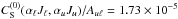 \hbox{$C_{\rm S}^{(0)}(\alpha_\ell J_\ell,\alpha_u J_u)/A_{u\ell}=1.73\times 10^{-5}$}
