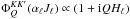 \hbox{$\Phi^{KK'}_Q(\alpha_\ell J_\ell)\propto(1+{\rm i}QH_\ell)$}