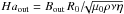 \hbox{$ {Ha}_{\rm out} = {B_{\rm out} \, R_0}/\!\!{\sqrt{\mu_0 \rho\nu\eta}} $}
