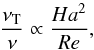\begin{equation} \frac{\nu_{\rm T}}{\nu}\propto \frac{{Ha}^2}{Re}, \label{nuthalbe} \end{equation}